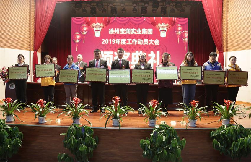 WB.COM万搏2019年度工作动员大会---集团公司领导为先进单位和先进个人代表颁奖