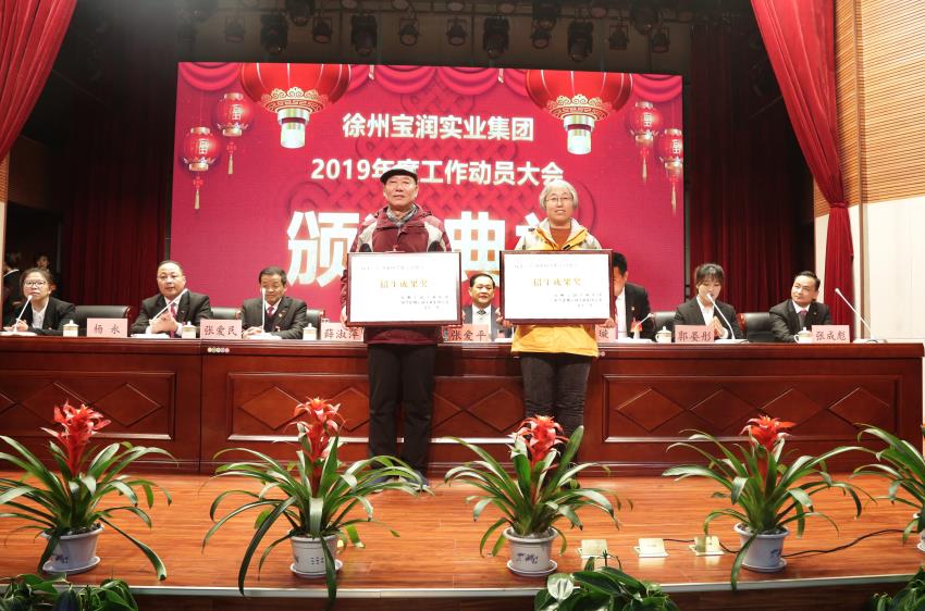 WB.COM万搏2019年度工作动员大会---集团公司领导为先进单位和先进个人代表颁奖